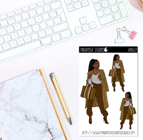 Kinsley in Brown | Planner Stickers