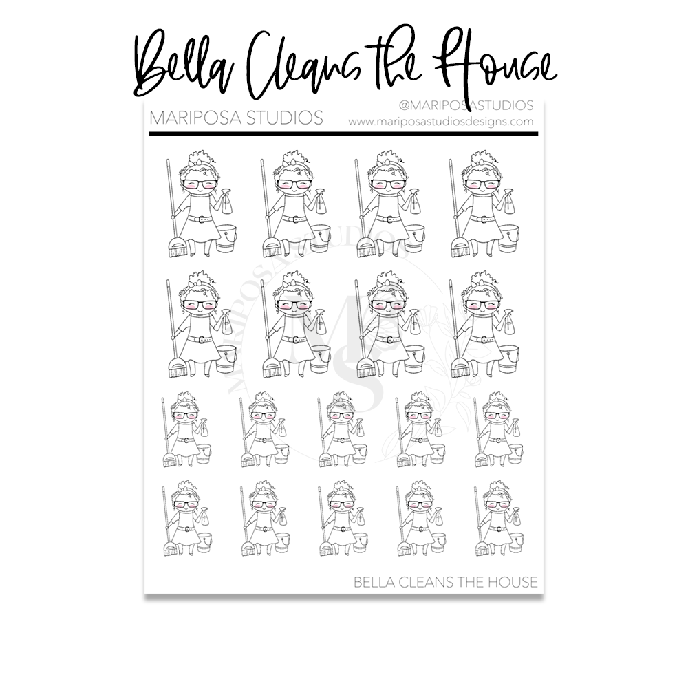 Bella Cleans the House | Planner Stickers