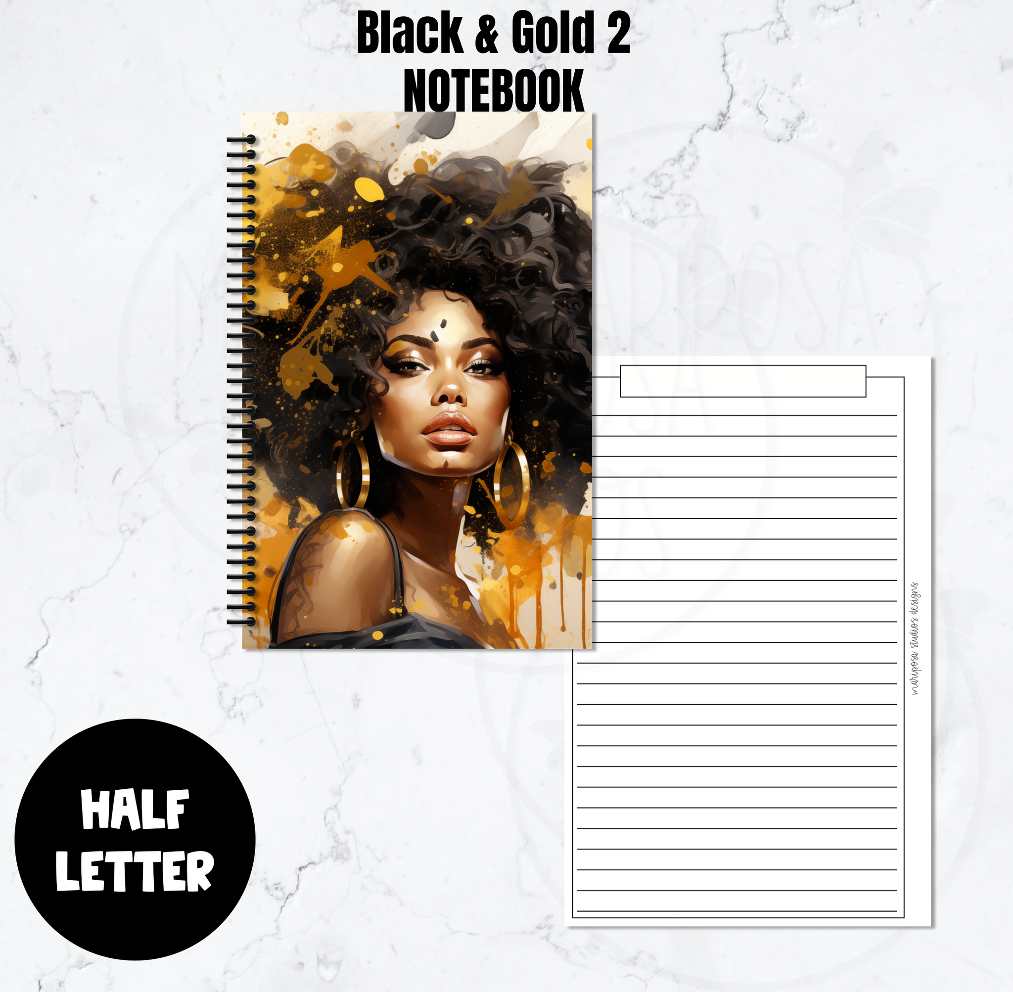 Black and Gold 2 | Spiral Notebook