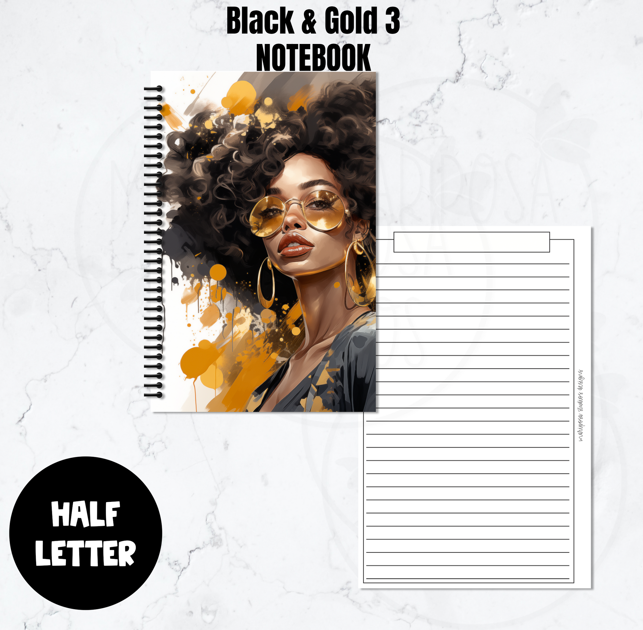 Black and Gold 3 | Spiral Notebook
