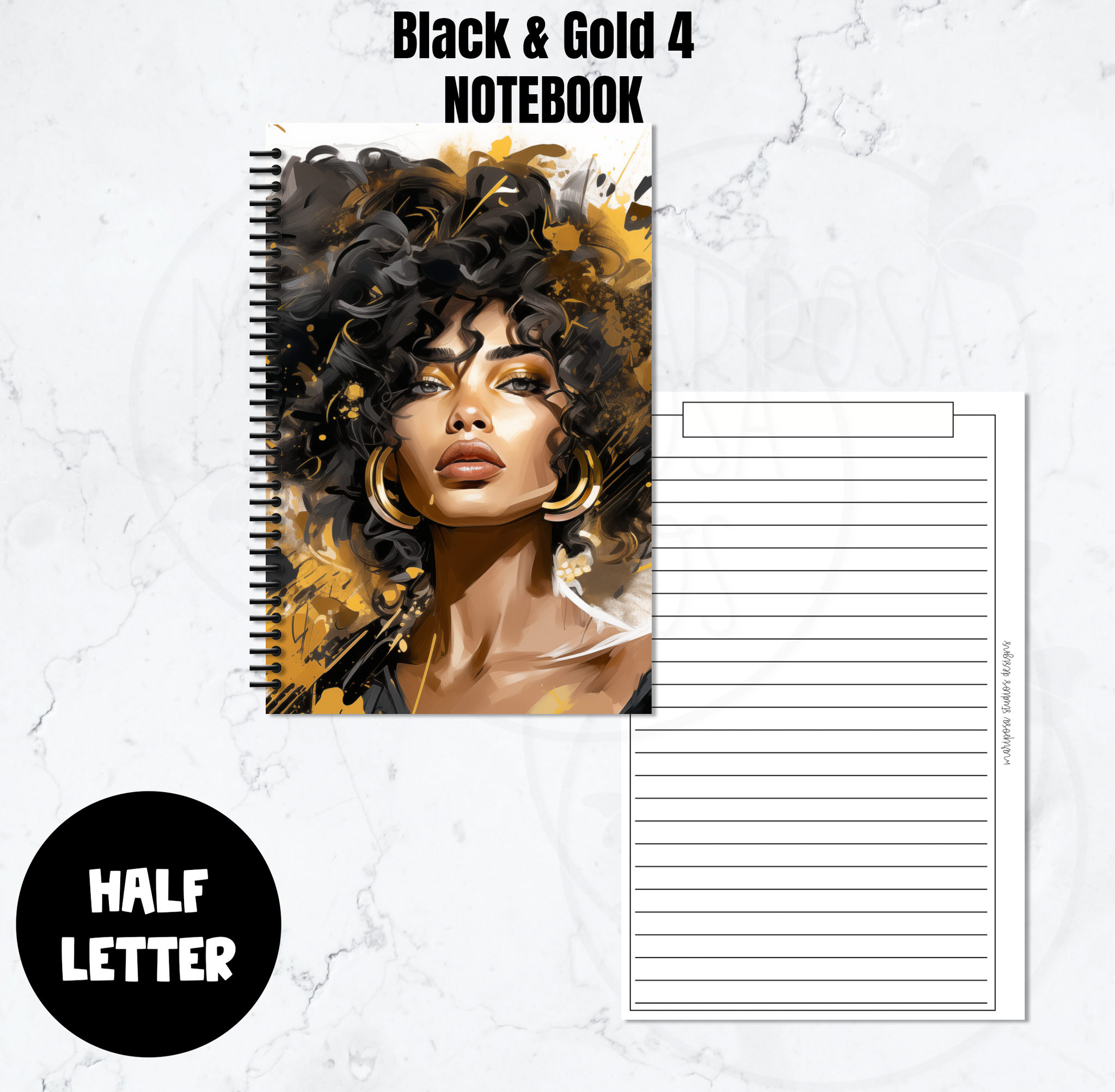 Black and Gold 4 | Spiral Notebook