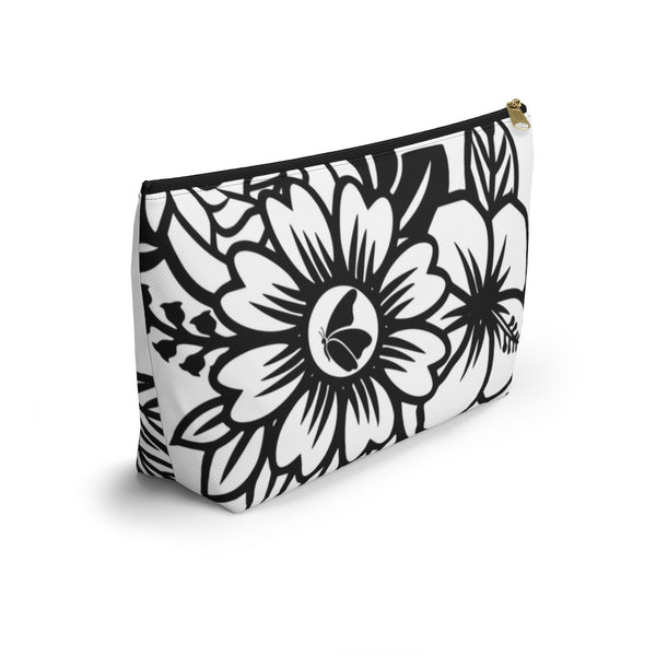 Butterfly Florals | White | Accessory Pouch