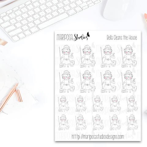 Bella Cleans the House - Planner Stickers