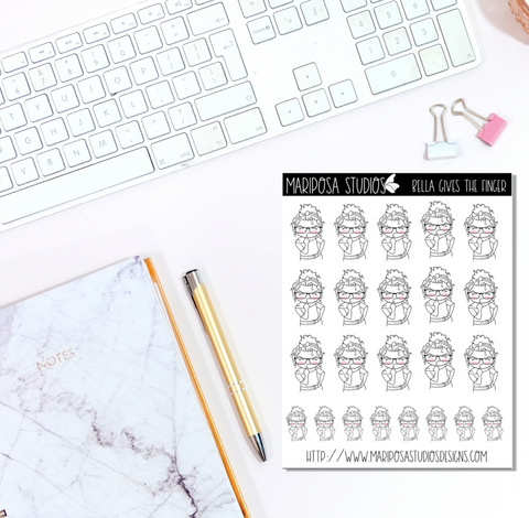 Bella Gives the Finger - Planner Stickers