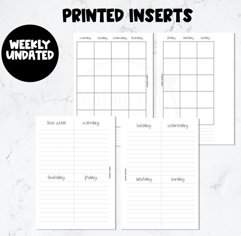 Undated Weekly | PRINTED INSERTS